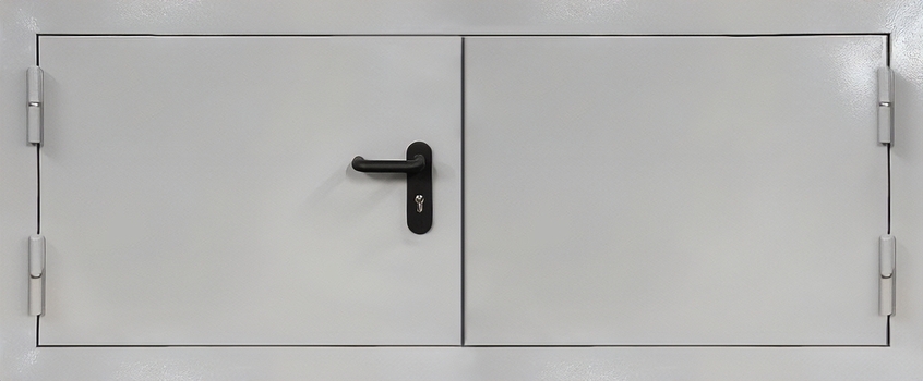 Двустворчатый металлический люк серого цвета Двустворчатый металлический люк серого цвета