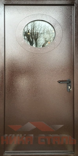 Противопожарная дверь из оцинковки с окошком Противопожарная дверь из оцинковки с окошком